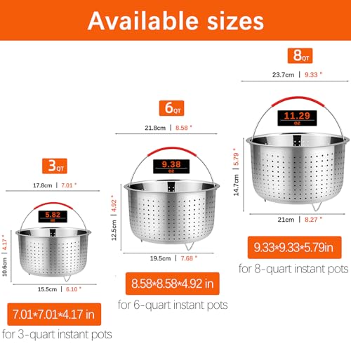 Vegetable Steamer Basket for Instant Pot Accessories 6 & 8 Qt (6 Qt - Steamer Basket)
