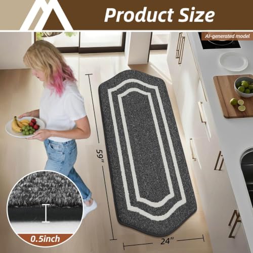 Kitchen Rugs and Mats 24"x59" Non Slip Kitchen Mats for Floor