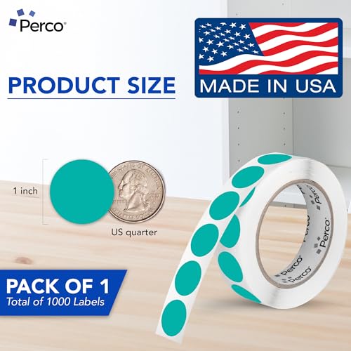 Teal Round Circle Dot Sticker 1 (Teal / 1 Inch)