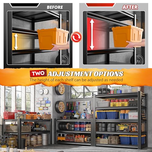 5 Tier Garage Shelving for Garage (72" H x 36" W x 16" D)