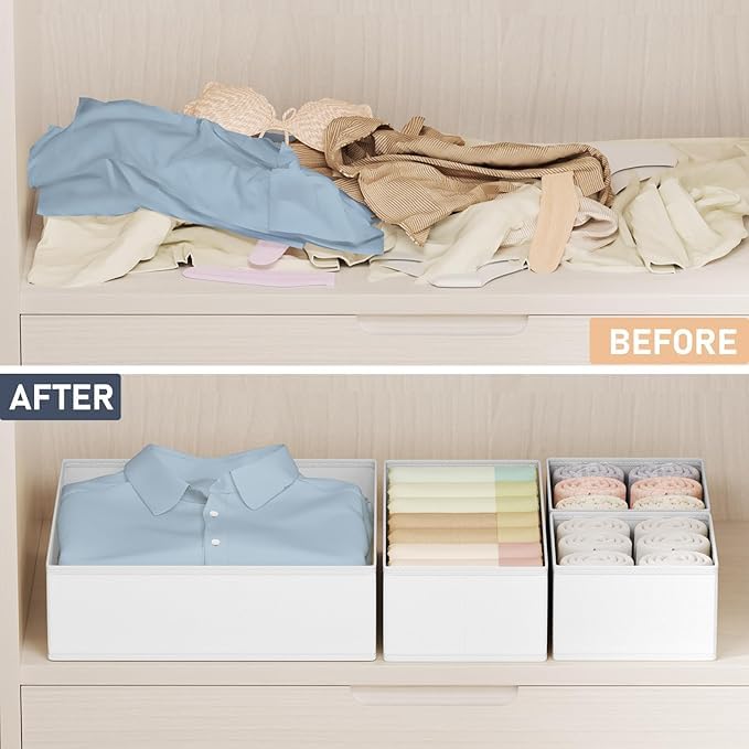 Drawer Organizer Clothes 20 Pack (White / 20 Pack)