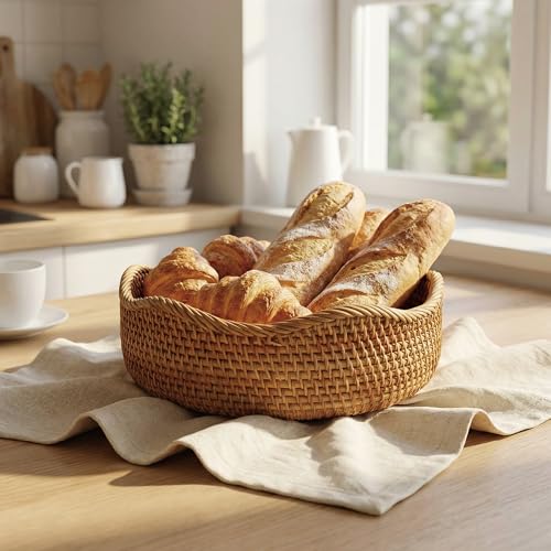 Rattan Bread Basket (Large - Natural)