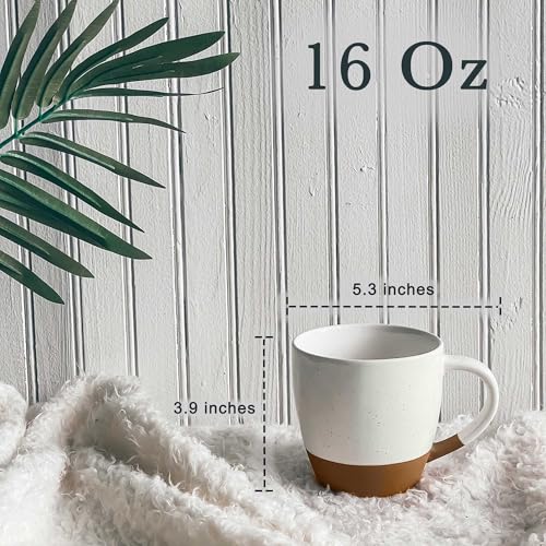 Ceramic Large Latte Mug Set of 4 (Vanilla White)