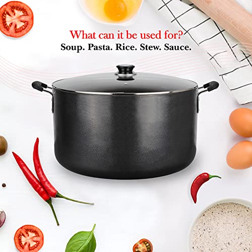 30 Quart Non stick Stock Pot with Tempered Glass Lid and Carrying Handles (30-Quart Stock Pot / Standard Packaging)