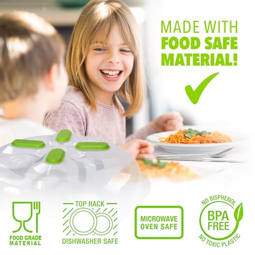 Magnetic Microwave Splatter Cover for Food (Green)