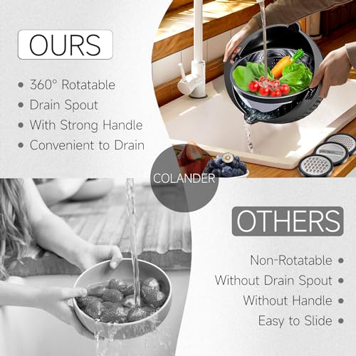 4 1 Colander with Bowl Set (Black)