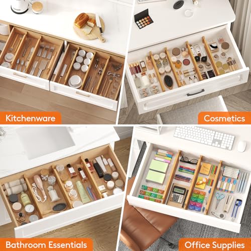 4" High Dresser Drawer Dividers (4"H, 17-21.5"L)