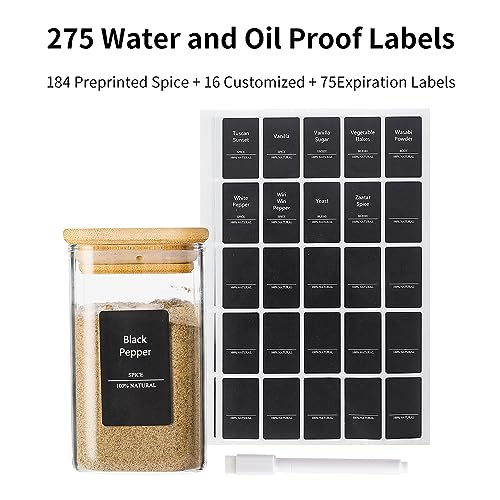 9 Oz Spice Jars with 275 Labels 16 Pack