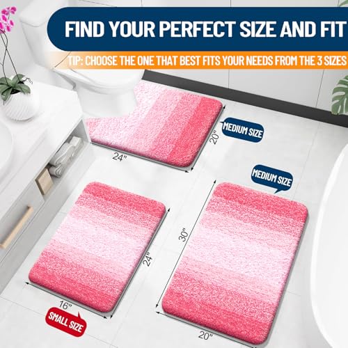 Bathroom Rugs Mat 34x21 (34" X 21" / Pink)