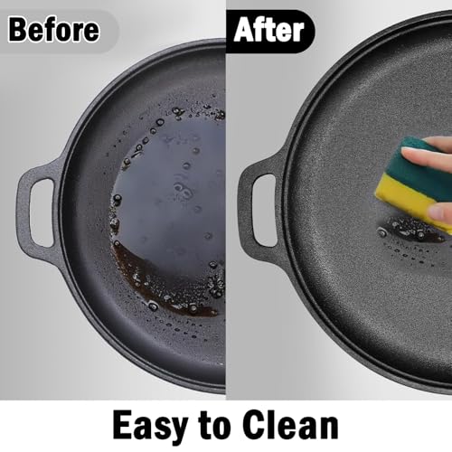 13.8 Inch Cast Iron Pizza Pan (Black)