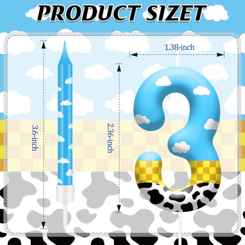 13PCS Toy Inspire Game Story Birthday Candles Set for Kids (Blue+White+Yellow+Black / 3)