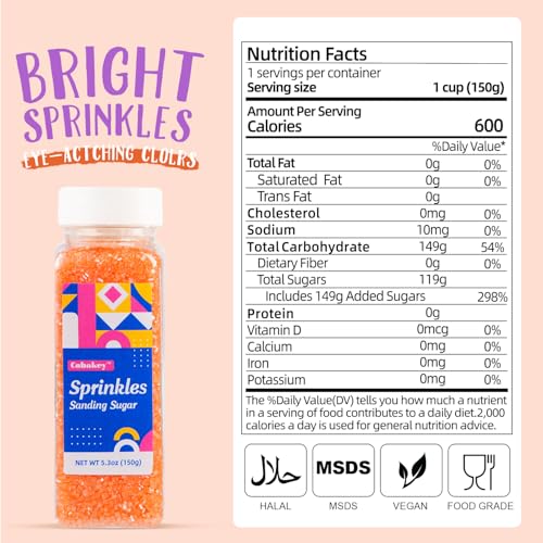 Orange Sanding Sugar Sprinkles (Orange A)