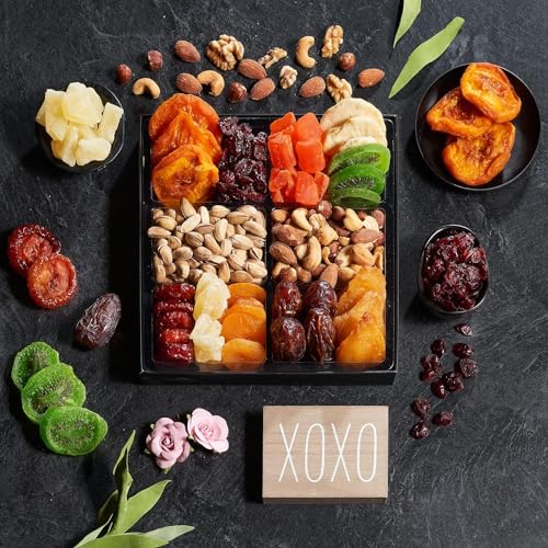 Dried Fruit & Nuts Gift Basket Arrangement Platter (6-Pack)