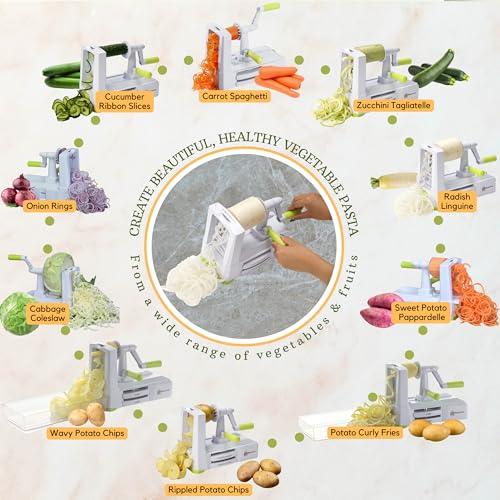 10 Blade Vegetable Spiralizer (White (10 Blades))