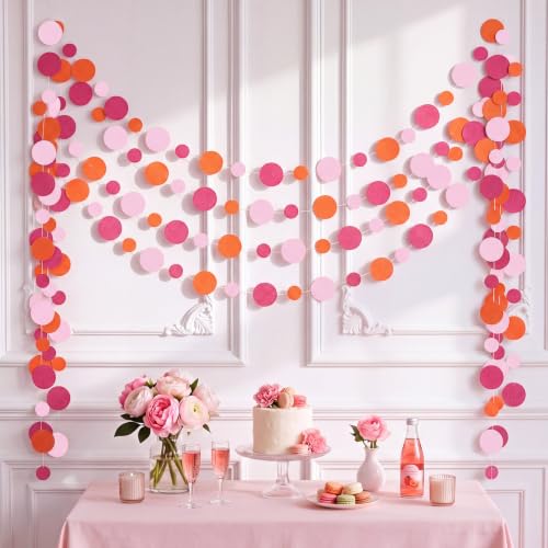 10 Pieces Dot Garland Banner Hanging (Pink and Orange)