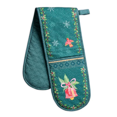 Double Oven Mitts 100% Cotton Double Oven Glove (106 - Hygge Christmas / 7" x 35" (Double Oven Mitt))