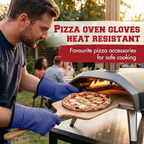 Silicone Pizza Oven Gloves (Calm Blue / One Size Fits Most)