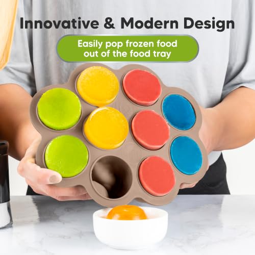 Silicone Food Freezer Trays with Lid (Chai Latte)