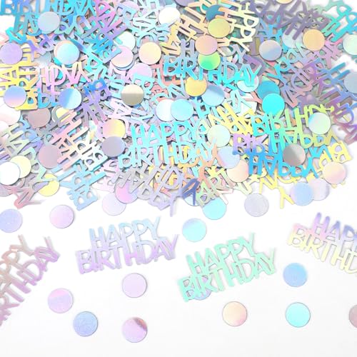 Iridescent Happy Birthday Confetti Birthday Party Decorations