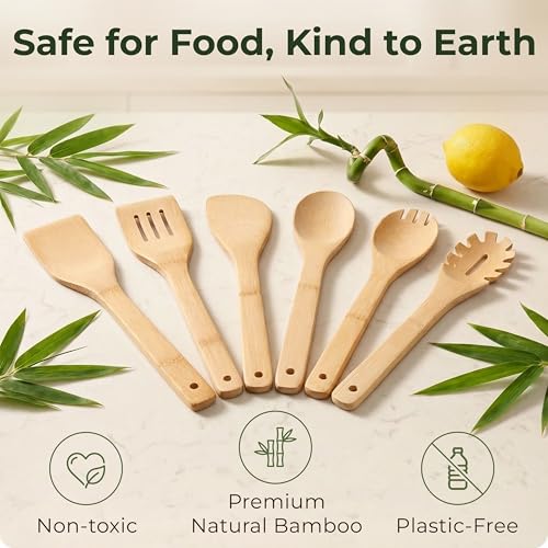 Wooden Spoons for Cooking (6 Pieces)