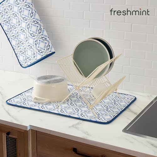 Dish Drying Mats 2 Pack (16''X18'' / Morrocan Tile)