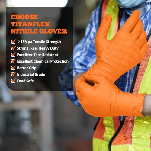 Heavy Duty Orange Nitrile Gloves (04 6mil (100ct) / Small)