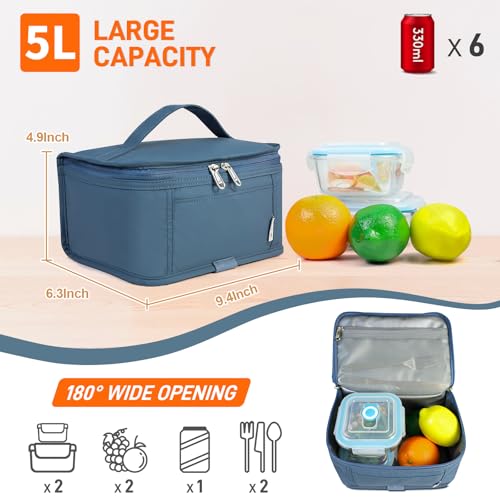 NOL Small Lunch Bag Mini Lunch Box Insulated Lunch Bag for Men