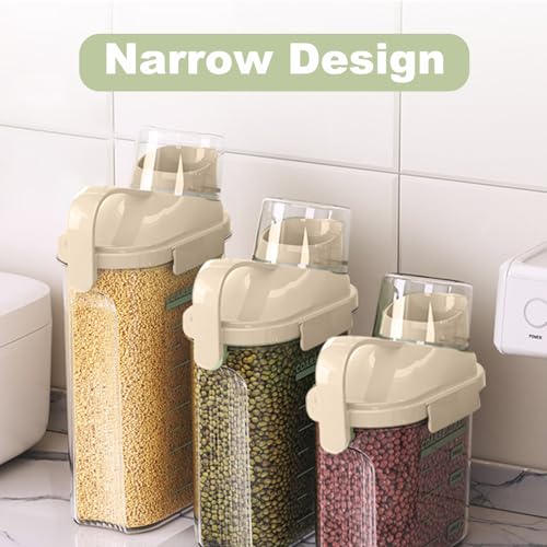 1 Piece Cereal Containers Storage (White-2.5L/4.2LBS-(1 PCS))