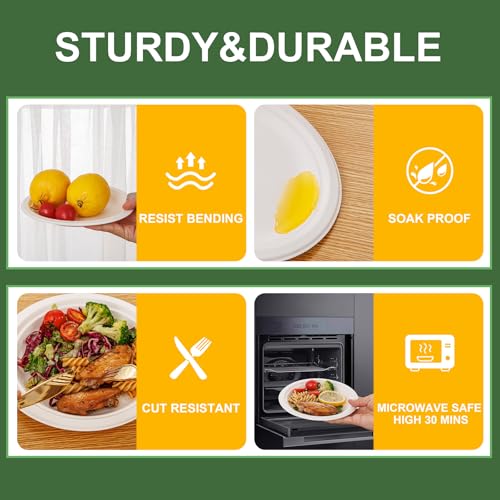 7 Inch Paper Plates 125 (White / 7Inch（125 PCS）)
