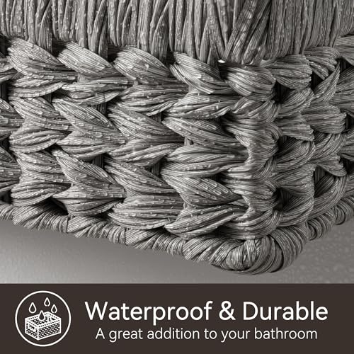 Wicker Baskets for Organizing (Gray / 13"L x 10¾"W x 4¾"H)