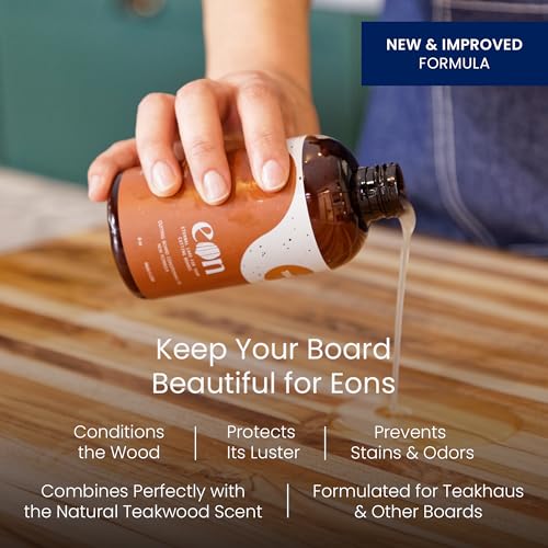 Carving Board and EON Cutting Board Oil Set (Cutting Board with Maintenance Oil / Large (20 inch x 15 inch x 1.5 inch))