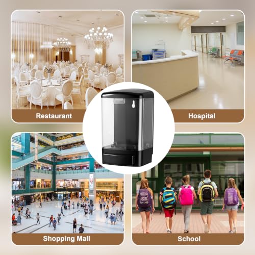 8 Pcs Wall Mounted Soap Dispenser (Black and Clear / 33.8 oz 1000 ml)