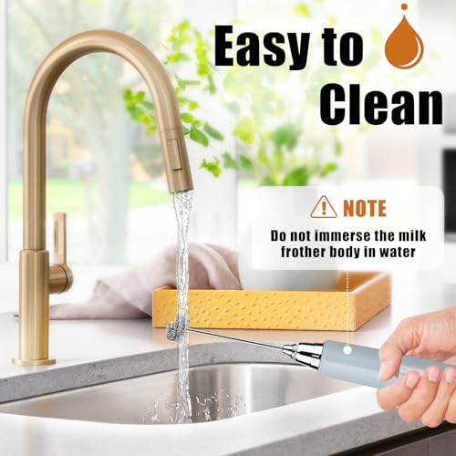 Cement Gray Milk Frother Wand for Coffee