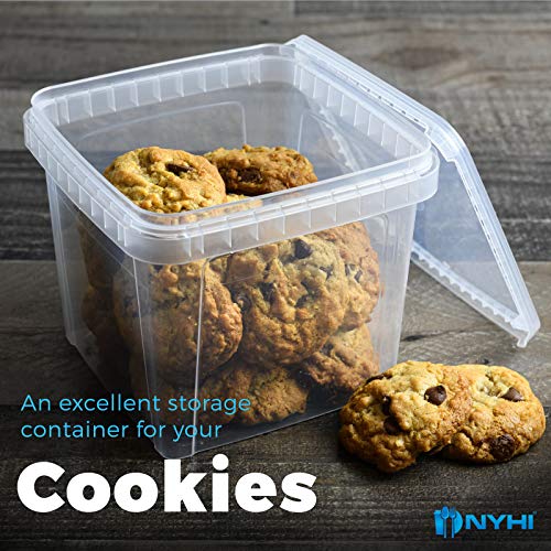 64 oz 20 Large Pack Square Clear Deli Containers with Lids Disposable BPA Free Plastic Food Storage Containers with Lids Airtight for Meal Prep Take Out Kitchen (64 oz)