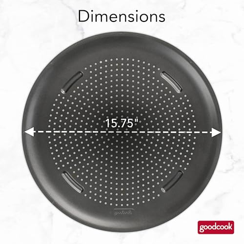 AirPerfect Insulated Nonstick Carbon Steel Pizza Pan with Cutting Guides