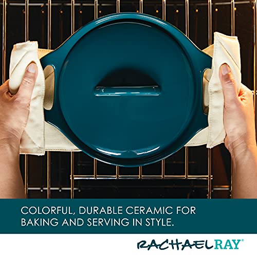 Solid Glaze Ceramics Casserole Bakeware (Teal)