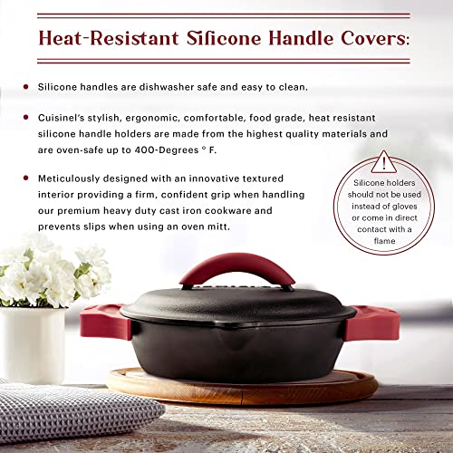 Cast Iron Skillet + Cast Iron Lid Set (Dual Handle Skillet + Cast Iron Lid / 8"+10"+12")