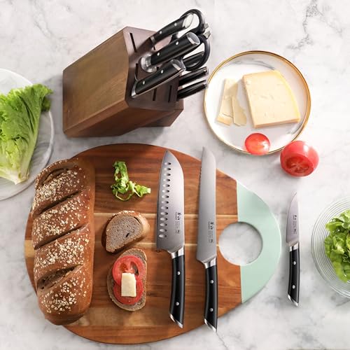 HELENA Series German Steel Forged Knife Block Set (12-Piece / Black)