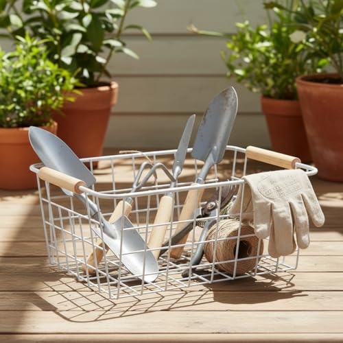 Kitchen Wire Baskets Farmhouse Decor Metal Food Storage Organizer (White / 4 Pack Small)