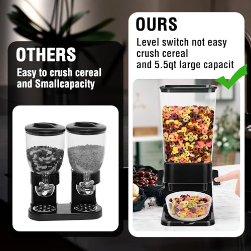 Cereal Dispenser Countertop 2pcs (Black & 2pcs)