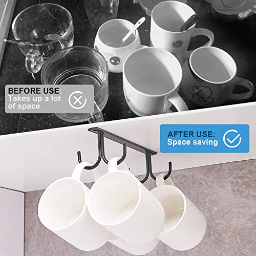 Mug Rack Under Cabinet (Black / 2 Pack)
