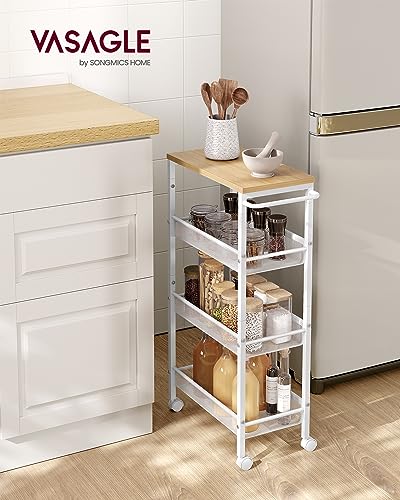 4 Tier Slim Rolling Storage cart with Wheels