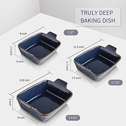 Bakeware Set Ceramic Baking Dish (Dark Blue)