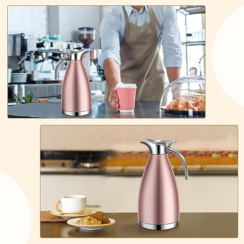 2 Pcs 68oz Thermal Coffee Carafe (Rose Gold)