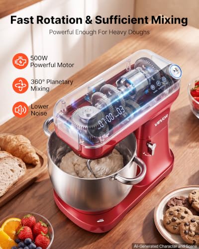 7.4 Qt Tilt Head Stand Mixer 500W Metal Electric Dough Mixer (7L)