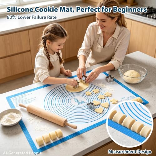 XXL Large Pastry Mat For Rolling Dough (Blue / 36"L x 24"W)