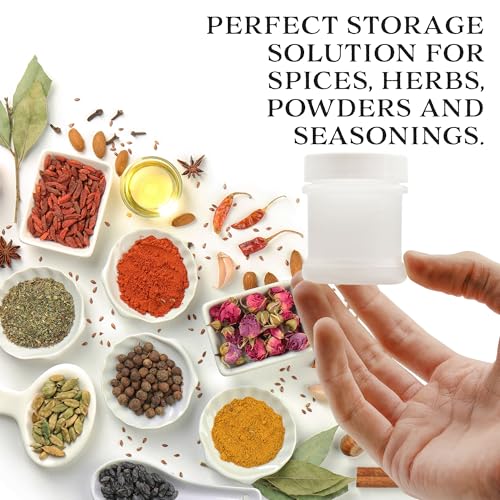 Mini Plastic Spice Jars w (White Lids)