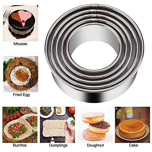 5 Pieces Biscuit Cookie Cutters Set (5 Sizes Plain Edge)