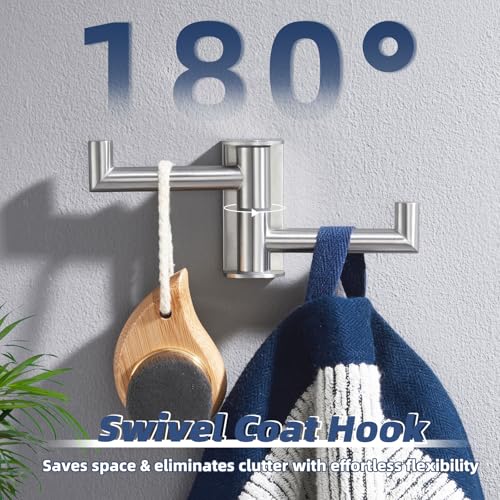 Double Swivel Towel Hook (1 Pack / Brushed Nickel)