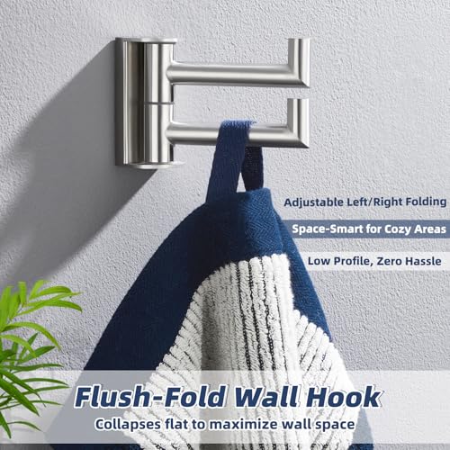 Double Swivel Towel Hook (1 Pack / Brushed Nickel)